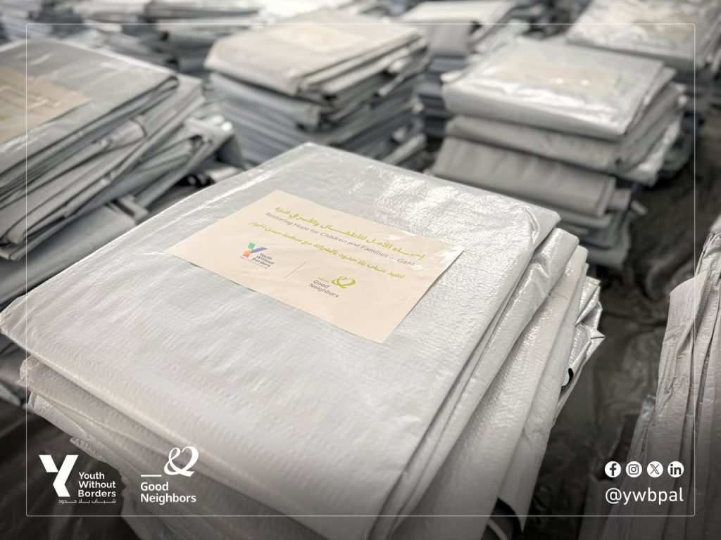 A campaign to distribute plastic tarpaulin sheets
